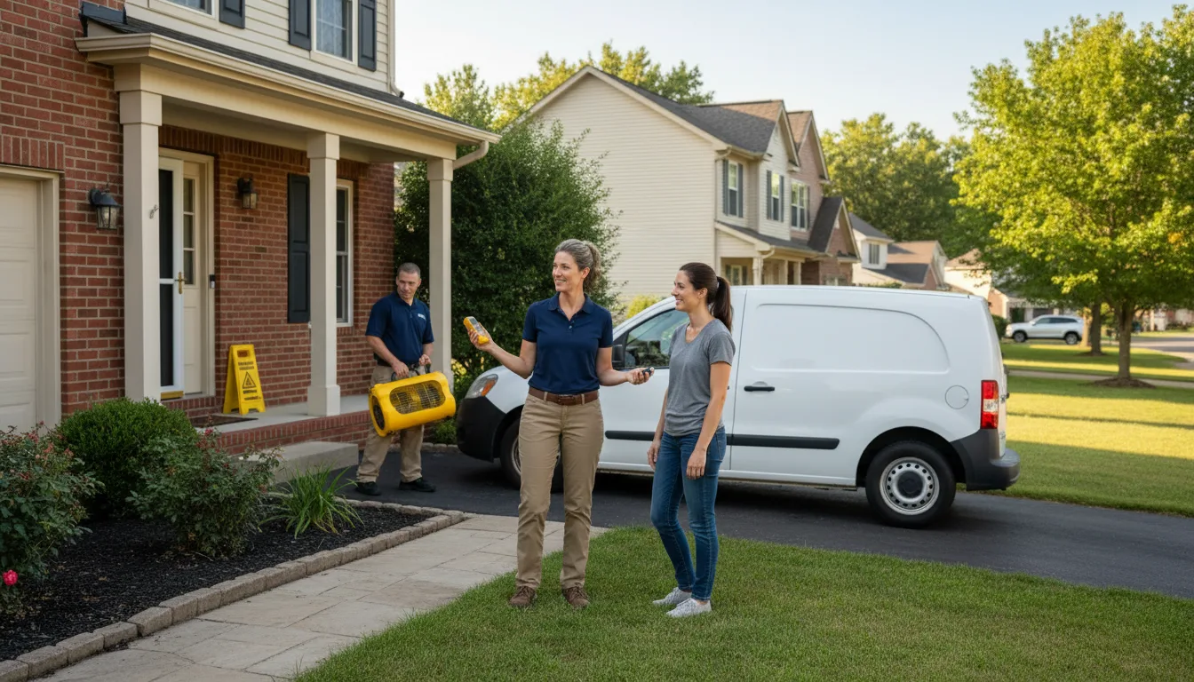 Residential water damage restoration in Maunie, IL